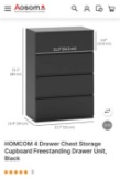 4 DRAWER CHEST STORAGE