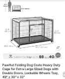 FOLDING DOG CRATE HEAVY DUTY CAGE