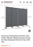 FOLDING ROOM DIVIDER WITH WHEELS