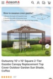 10 FT X 10 FT GAZEBO REPLACEMENT CANOPY