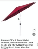 ROUND PATIO UMBRELLA WITH CRANK HANDLE WITH TILT