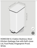 5.3 GALLON STAINLESS STEEL KITCHEN CAN