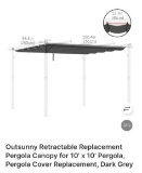 RETRACTABLE REPLACEMENT PERGOLA CANOPY