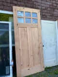 BEAUTIFUL 96 x 42.5 INCH SOLID WOOD EXTERIOR DOOR --- 1 CHIP ON 1 CORNER