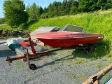 THUNDERCRAFT MOTORBOAT WITH TRAILER --- NEEDS SOME WORK