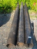 2 PCS OF 6 INCH STEEL PIPE, 10 FT LONG AND 1 PC 9 FT LONG