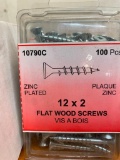 2 BOXES OF 100PCS 12 X 2 FLAT WOOD SCREWS