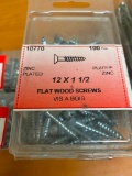 2 BOXES OF 100PCS 12 X 1 1/2 FLAT WOOD SCREWS