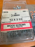 2 BOXES OF 100PCS 12 X 3 1/2 FLAT WOOD SCREWS