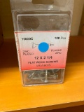 100PCS 12 X 2 1/4 FLAT WOOD SCREWS