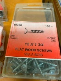 100PCS 12 X 1 3/4 FLAT WOOD SCREWS