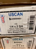 2 BOXES OF 100PCS 1/4 X 2 3/4 FLAT CONCRETE SCREWS