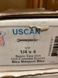 100PCS 1/4 X 4 HEX CONCRETE SCREWS