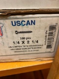 100PCS 1/4 X 2 1/4 HEX HEAD CONCRETE SCREWS