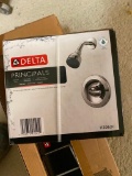 DELTA SHOWER HEAD AND CONTROL, CHROME FINISH