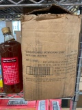 4 BOTTLES (4 L) OF STARBUCKS APPLE BROWN SUGAR SYRUP - COUPLE BOTTLE TOPS BENT A BIT