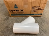 5 OF 3 INCH BY 450MM PVC WYE PIPES, WHITE