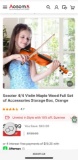 MAPLE WOOD VIOLIN WITH STORAGE BOX