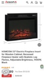 23 INCH ELECTRIC FIREPLACE INSERT, 1400W