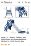3-IN-1 SLIDE FOR TODDLERS WITH BASKETBALL NET