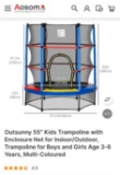 55 INCH KIDS TRAMPOLINE WITH ENCLOSURE NET