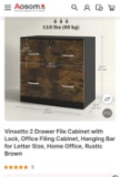2 DRAWER FILE CABINET -RUSTIC BROWN