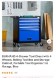 4 DRAWER TOOL CHEST WITH WHEEL-BLACK/BLUE