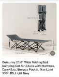 25.6 INCH WIDE FOLDING CAMPING COT WITH MATTRESS