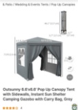 6.6 X 6.6 POP-UP CANOPY TENT WITH SIDEWALLS