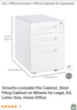 WHITE STEEL FILING CABINET