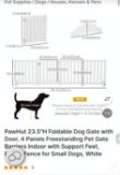 23.5 INCH FOLDABLE WHITE DOG GATE
