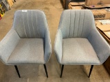2 GREY FABRIC DINING CHAIRS OR ACCENT CHAIRS