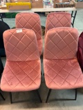 4 PINK VELVET DINING CHAIRS