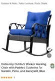 OUTDOOR WICKER ROCKING CHAIR WITH PADDED CUSHION