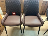 2 BROWN PU LEATHER CHAIRS