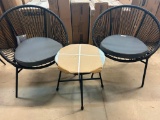 3 PC OUTDOOR CHAIR AND STAND SET