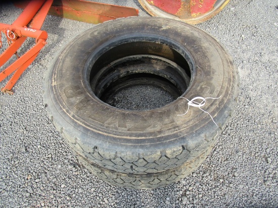 Pair Good Year 11R 22.5 Tires