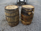 Pair Whiskey Barrels