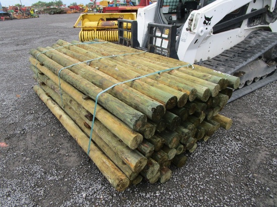 55) WOOD FENCE POST 4"X8'