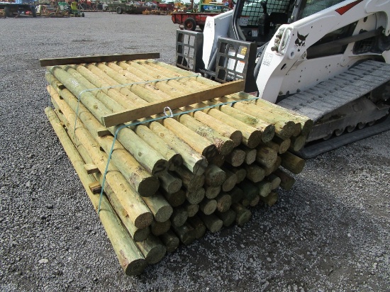 55) WOOD FENCE POST 4"X8'