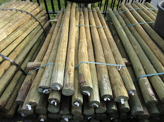 55) WOOD FENCE POST BUNDLE