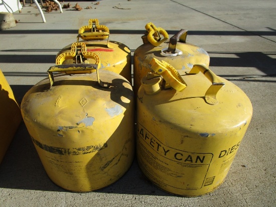 4) STEEL FUEL JUGS