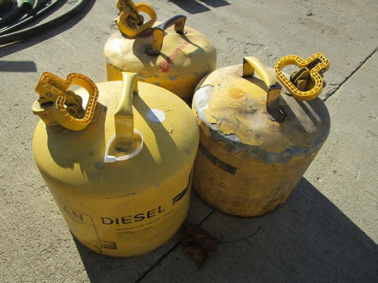3) STEEL FUEL JUGS