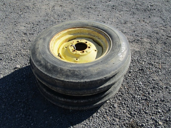 PAIR 7.50-18 6 LUG RIMS+TIRES