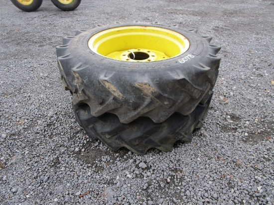 PAIR 11.2-24 TIRES + RIMS