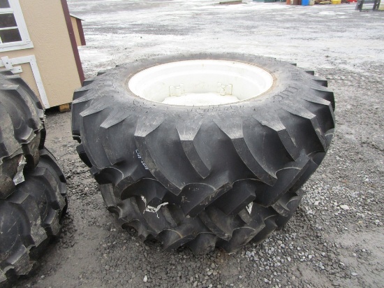PAIR TITAN 13.6-24 W/ 6 LUG RIMS