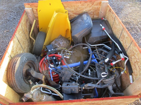 PALLET OF HYD VALVE PARTS + MISC