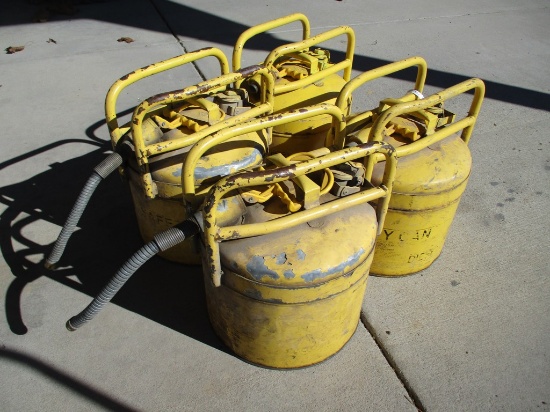 4) STEEL FUEL JUGS