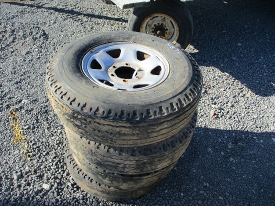 4) 6 LUG TRAILER RIMS 15"