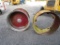 2 TRACTOR RIMS RED AND YELLOW